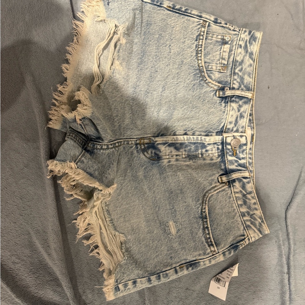 PacSun Light Blue Frayed Jean Shorts